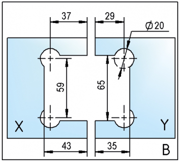 Duschtürband Santos Glas-Glas 180° für 8 - 10 mm Glasstärke